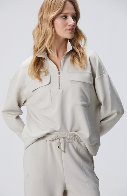 Taş Fermuarlı Sweatshirt
