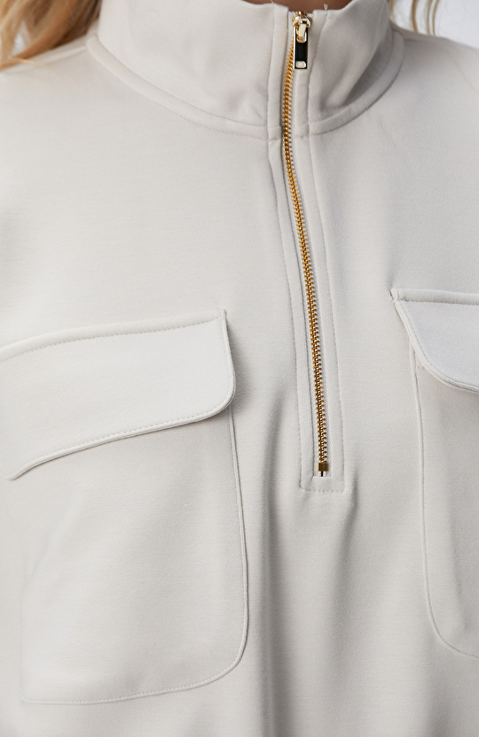 Taş Fermuarlı Sweatshirt
