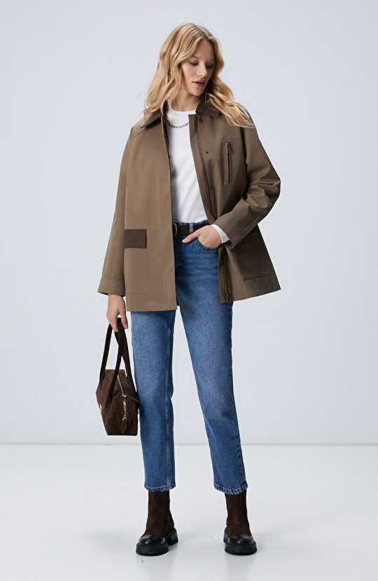 Koyu Mavi Mom Fit Denim Pantolon
