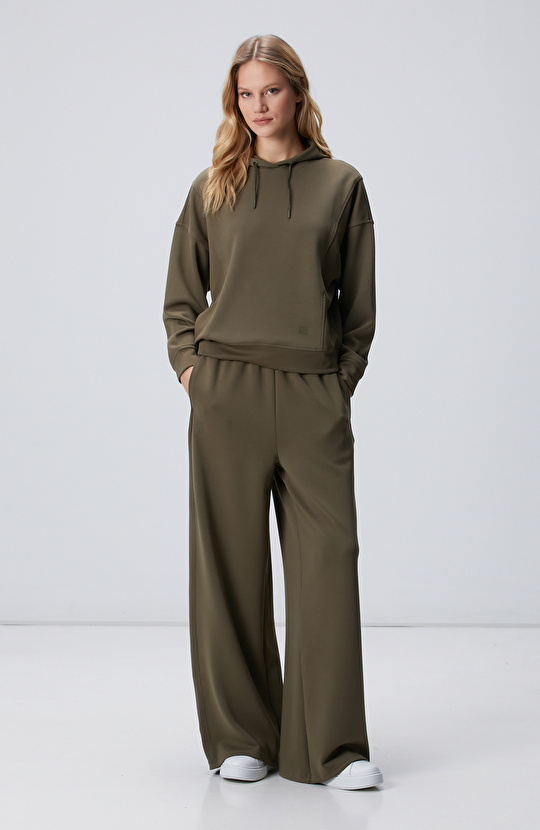 Haki Geniş Paçalı Eşofman Altı