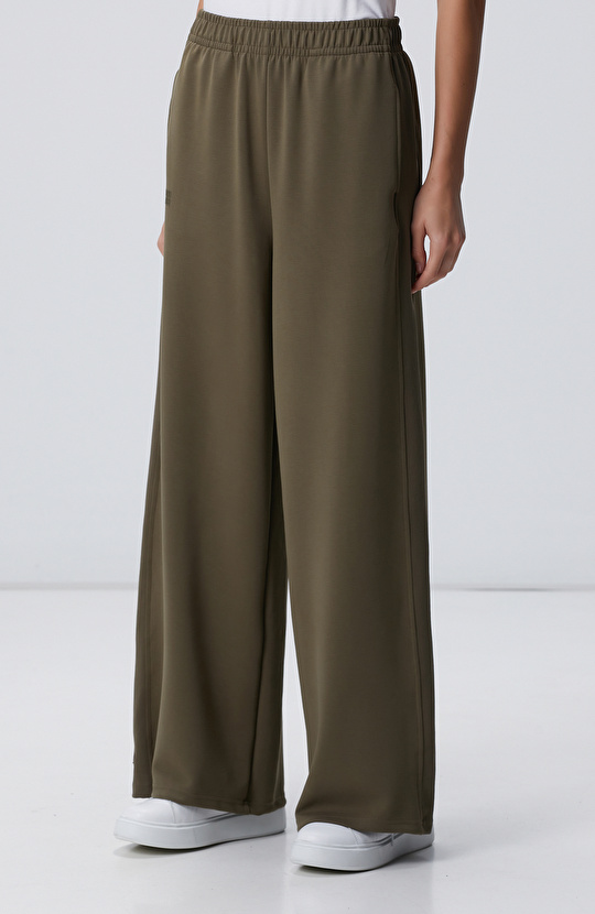 Haki Geniş Paçalı Eşofman Altı