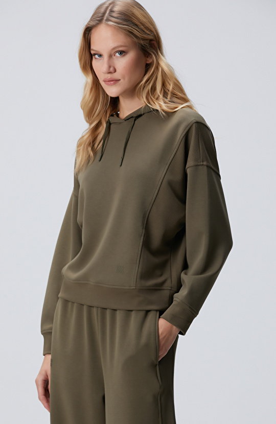 Haki Kapüşonlu Sweatshirt Haki Kapüşonlu Sweatshirt