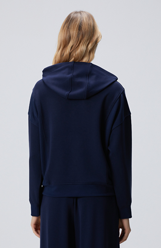 Lacivert Kapüşonlu Sweatshirt