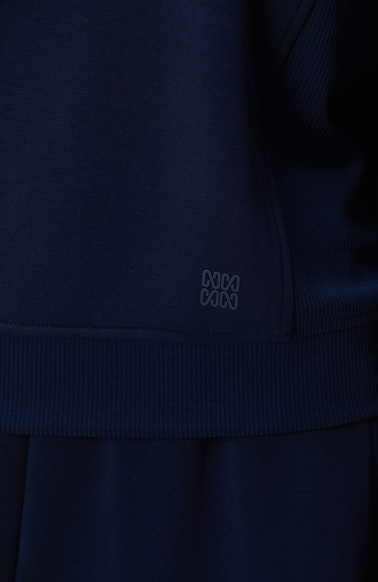 Lacivert Kapüşonlu Sweatshirt