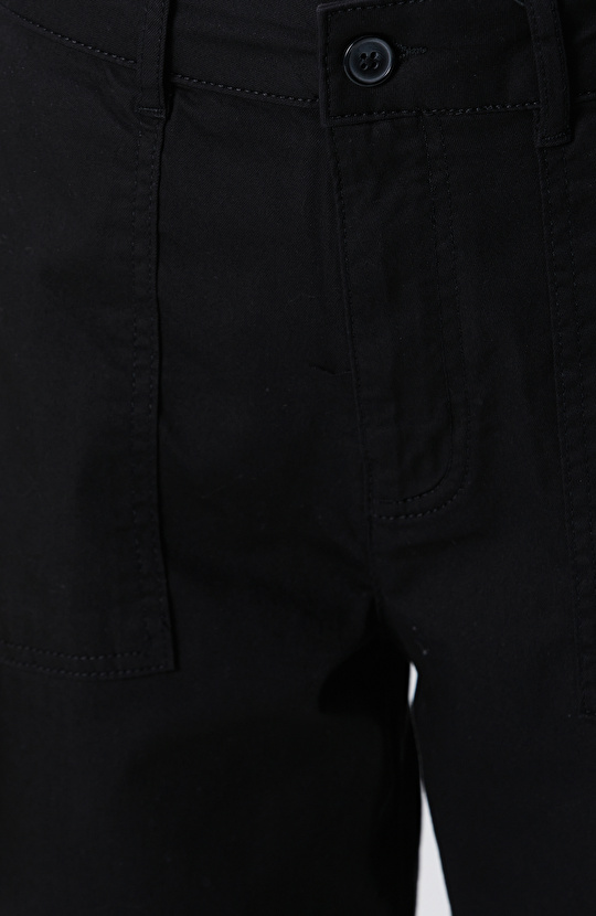 Siyah Dokuma Casual Pantolon