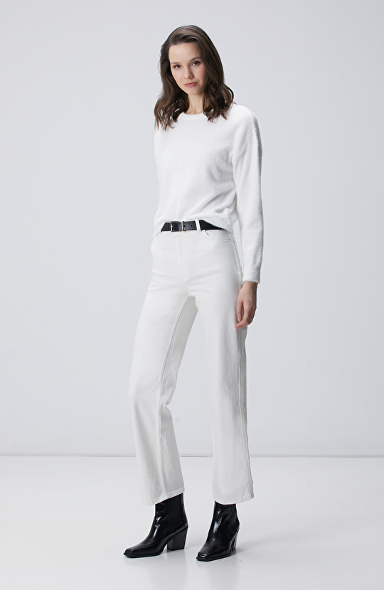 Kırık Beyaz Sakal İp Basic Kazak