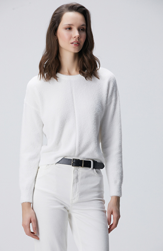 Kırık Beyaz Sakal İp Basic Kazak