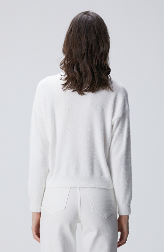 Kırık Beyaz Sakal İp Basic Kazak