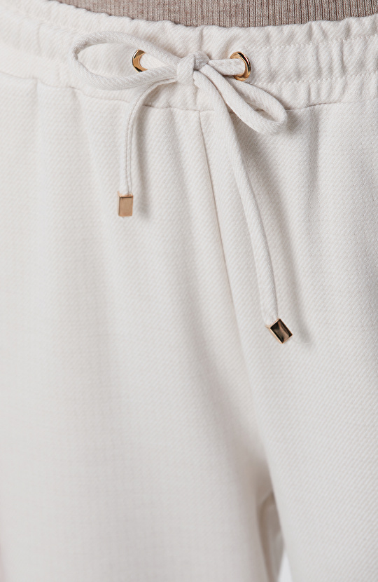 Bej Dikiş Detaylı Casual Pantolon