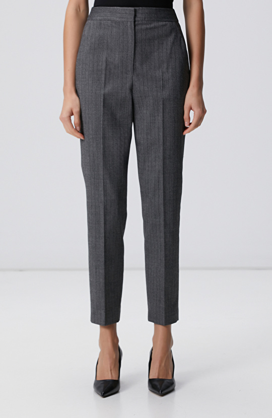 Antrasit Yün Karışımlı Pantolon