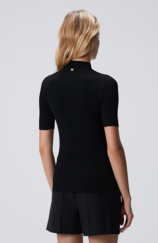 Siyah Rayon Basic Kazak