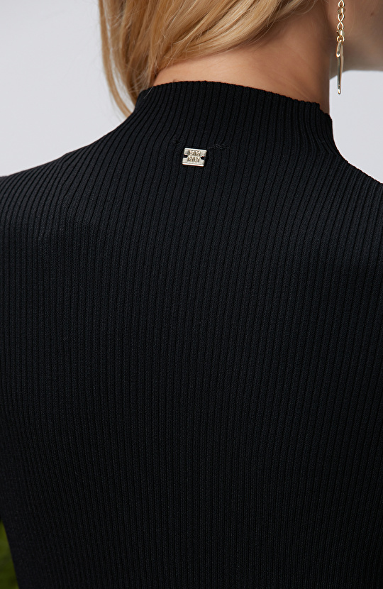 Siyah Rayon Basic Kazak