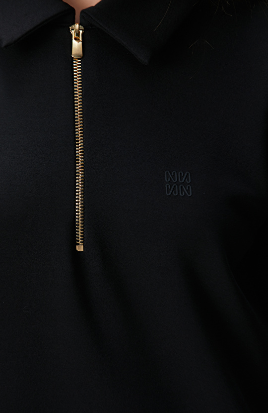 Siyah Polo Örme Elbise