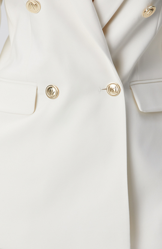 Kırık Beyaz Kruvaze Ceket