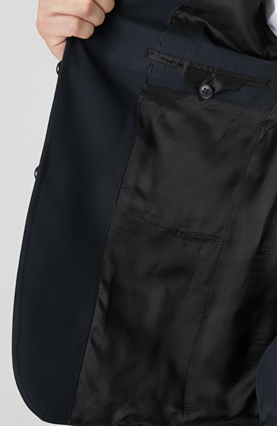 Siyah Yün Karışımlı Takım Elbise