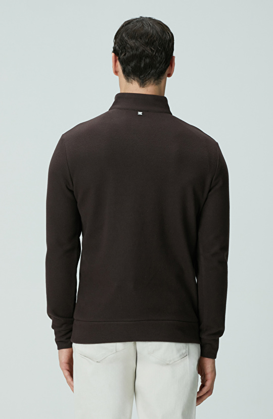 Acı Kahve Süet Garni Detaylı Sweatshirt