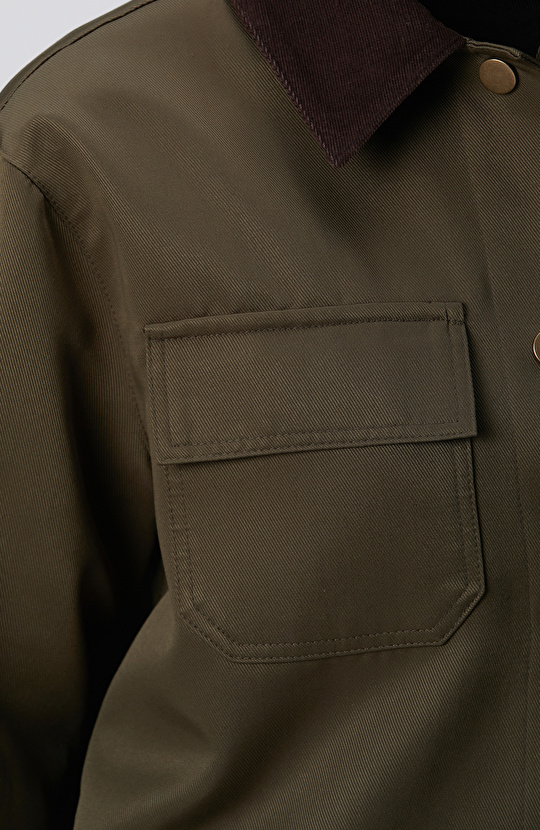 Haki Kadife Garnili Mont