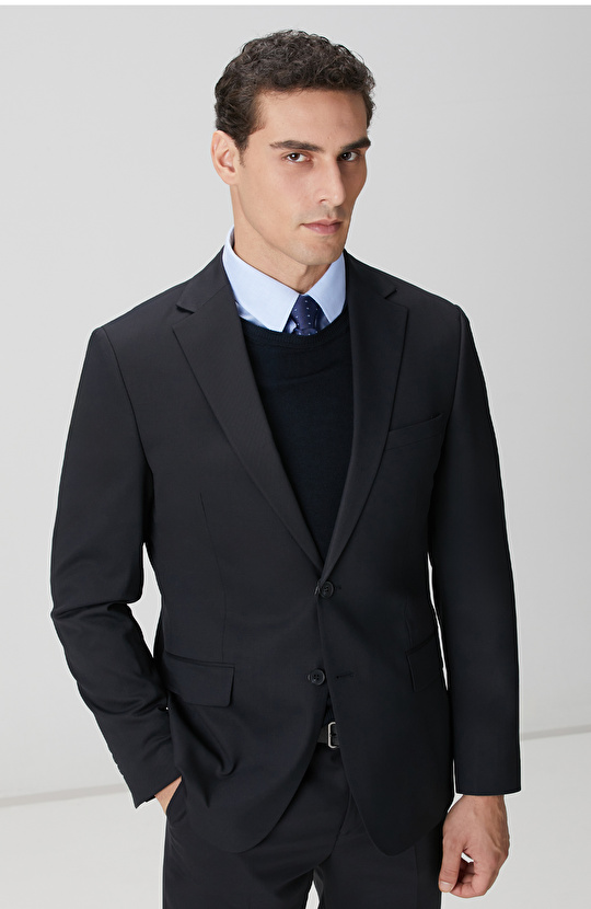 Lacivert Yün Karışımlı Takım Elbise