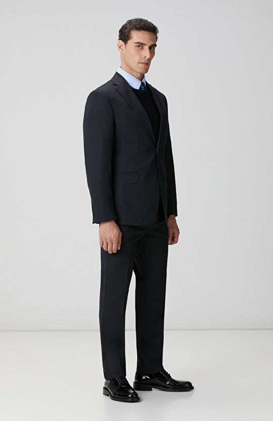 Lacivert Yün Karışımlı Takım Elbise