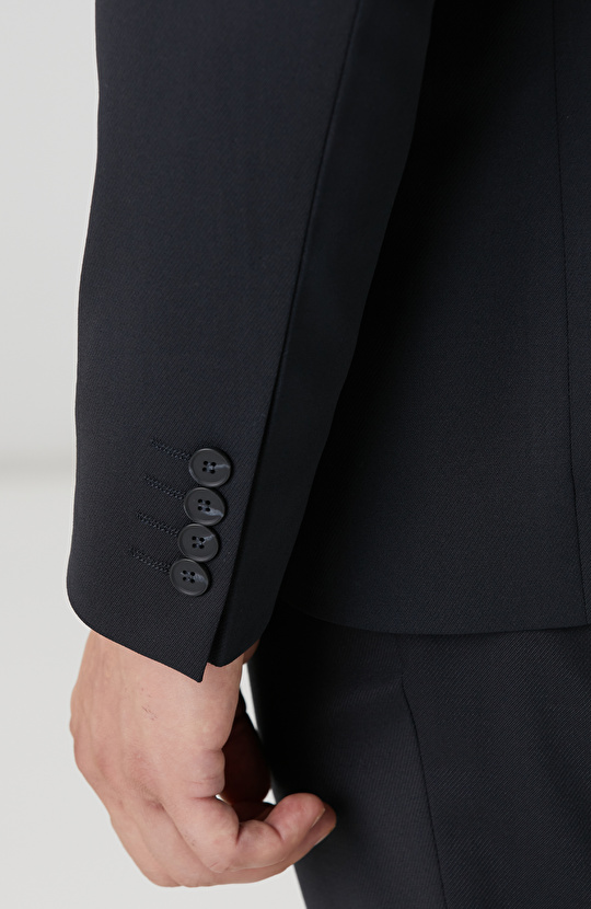 Lacivert Yün Karışımlı Takım Elbise