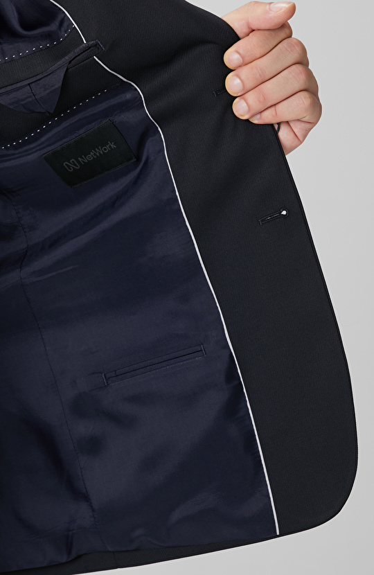 Lacivert Yün Karışımlı Takım Elbise