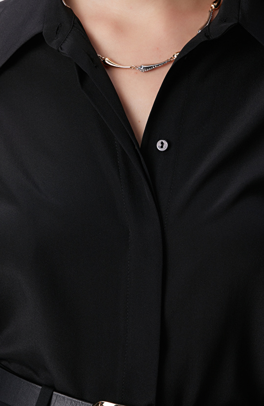 Limited Siyah İpek Gömlek