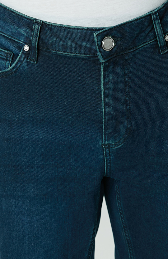 Lacivert Örme Denim Pantolon