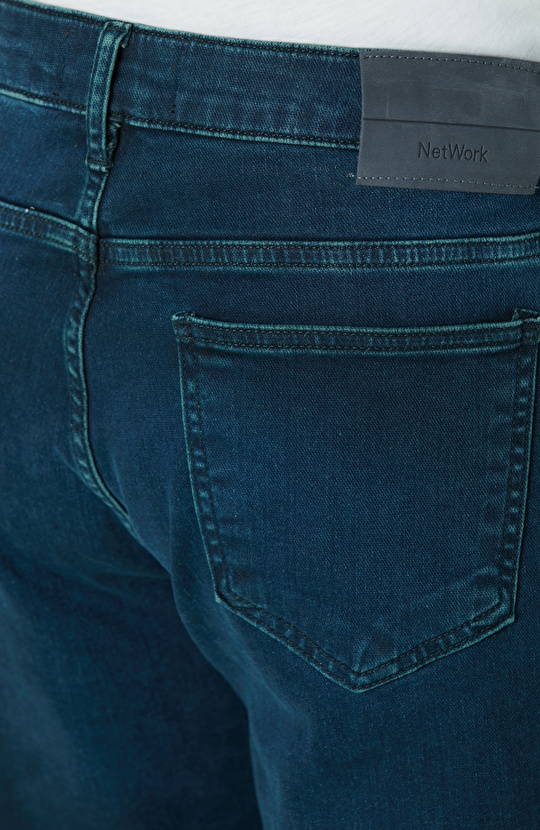 Lacivert Örme Denim Pantolon