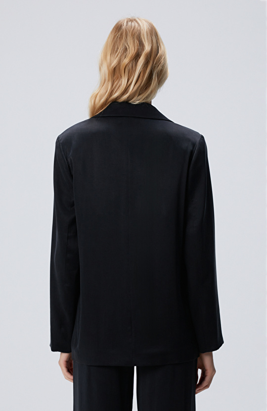 Siyah Cupro Ceket