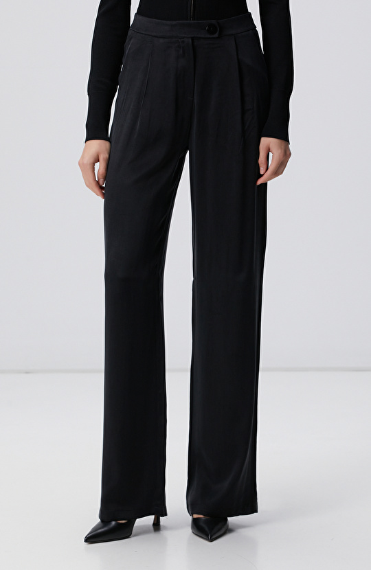 Siyah Cupro Pantolon