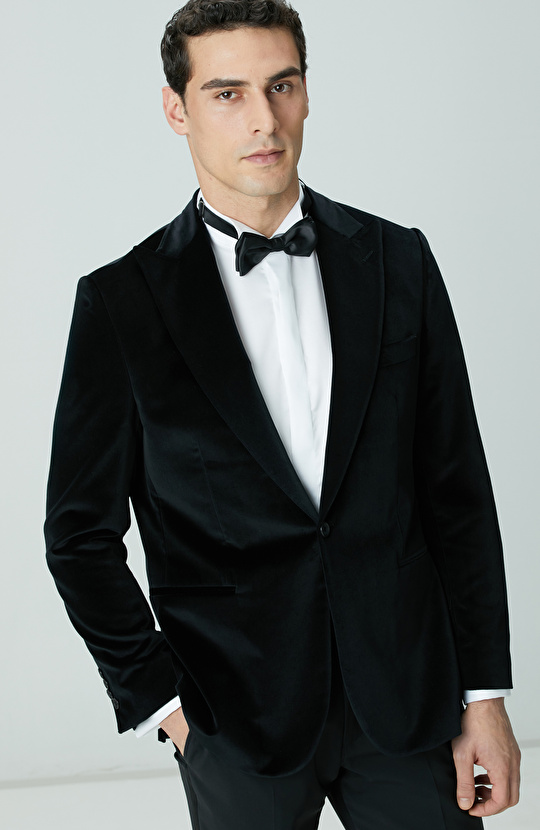 Siyah Kadife Takım Elbise