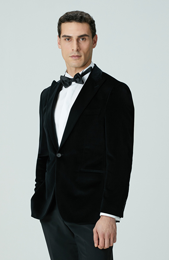 Siyah Kadife Takım Elbise