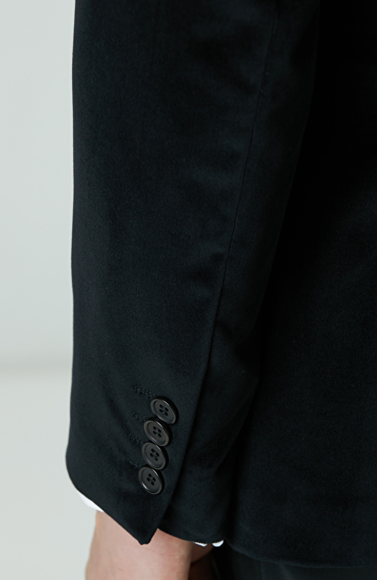 Siyah Kadife Takım Elbise