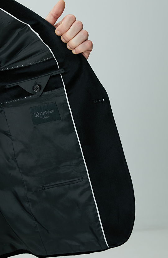 Siyah Kadife Takım Elbise