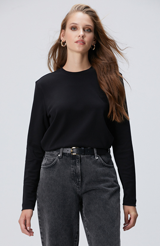 Siyah Basic Sweatshirt