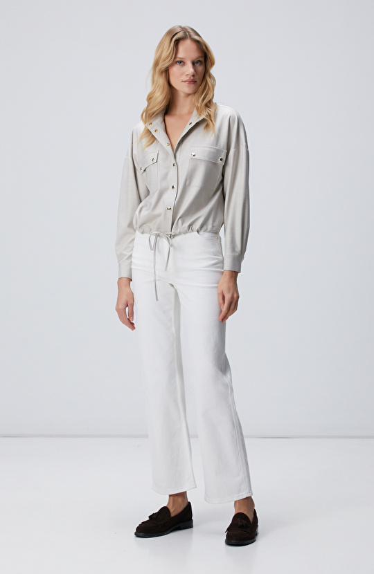 Bej Cep Kapaklı Dış Gömlek