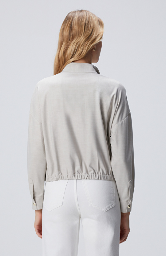 Bej Cep Kapaklı Dış Gömlek