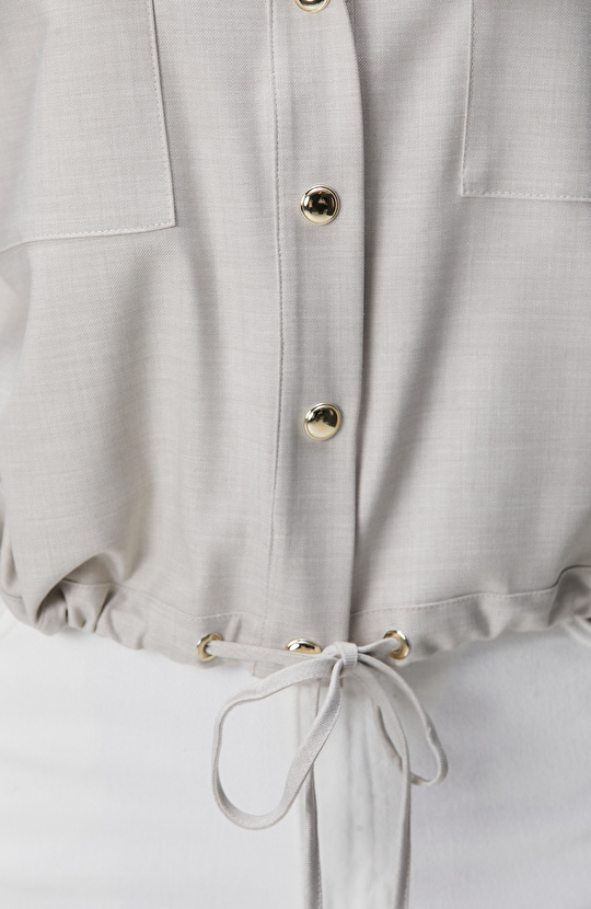 Bej Cep Kapaklı Dış Gömlek