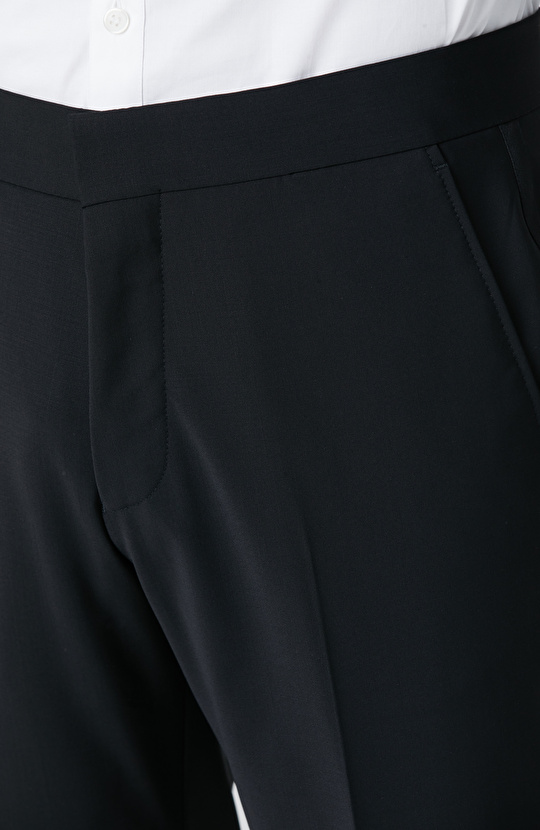 Siyah Yün Karışımlı Şal Yaka Smokin Takım Elbise