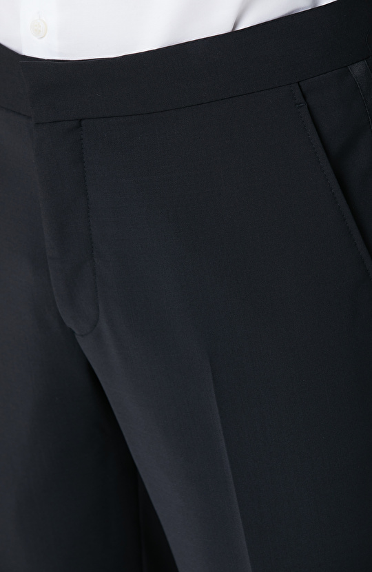 Siyah Yün Karışımlı Smokin Takım Elbise