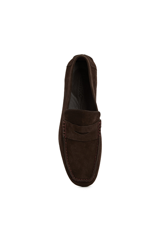 Kahverengi Erkek Süet Deri Loafer