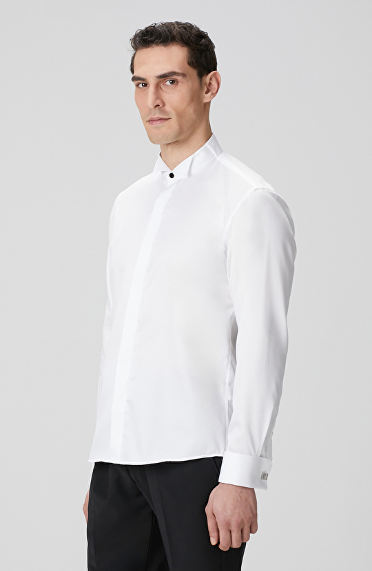 Non-Iron Beyaz Smokin Gömlek