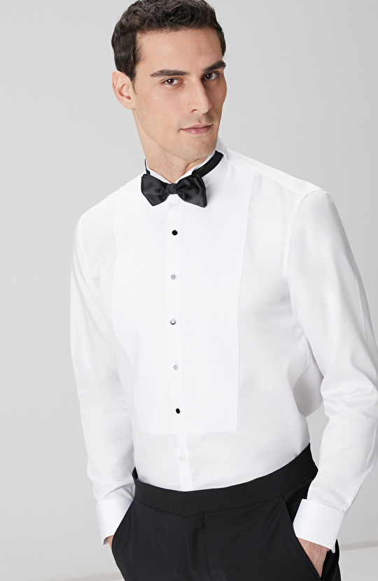 Non-Iron Beyaz Smokin Gömlek