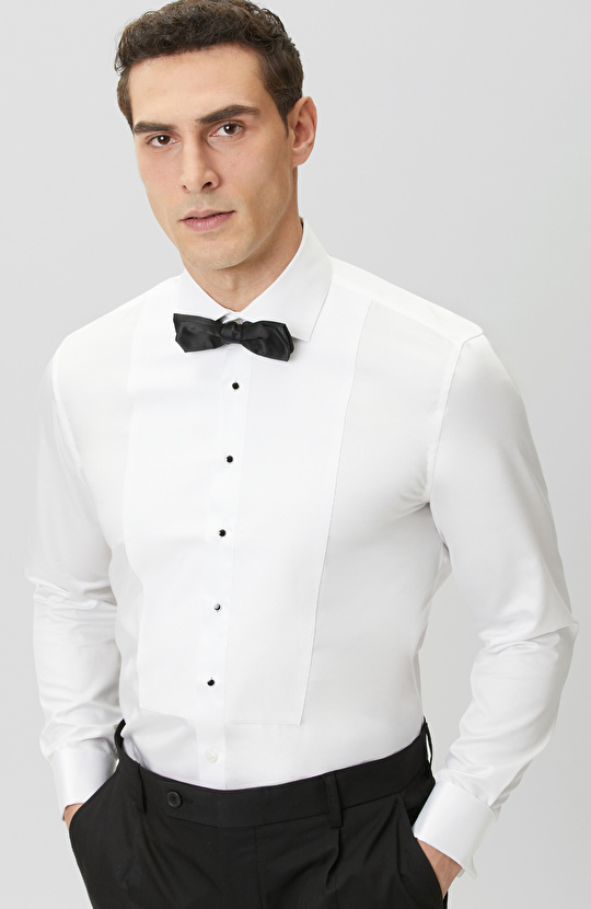 Non-Iron Beyaz Smokin Gömlek