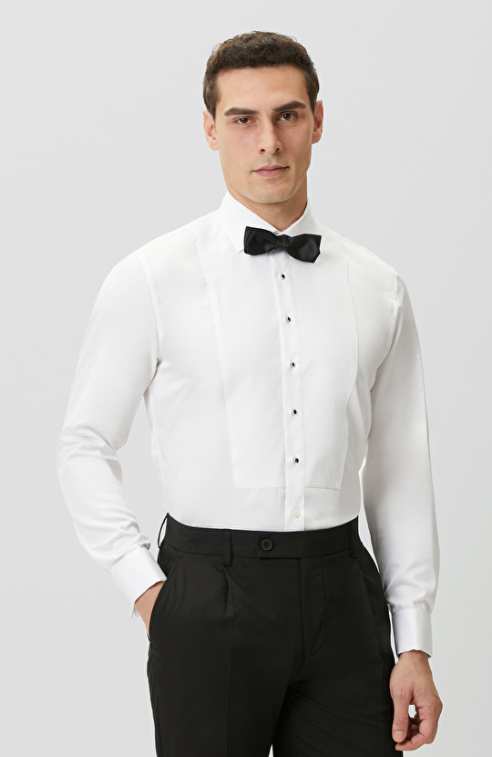 Non-Iron Beyaz Smokin Gömlek