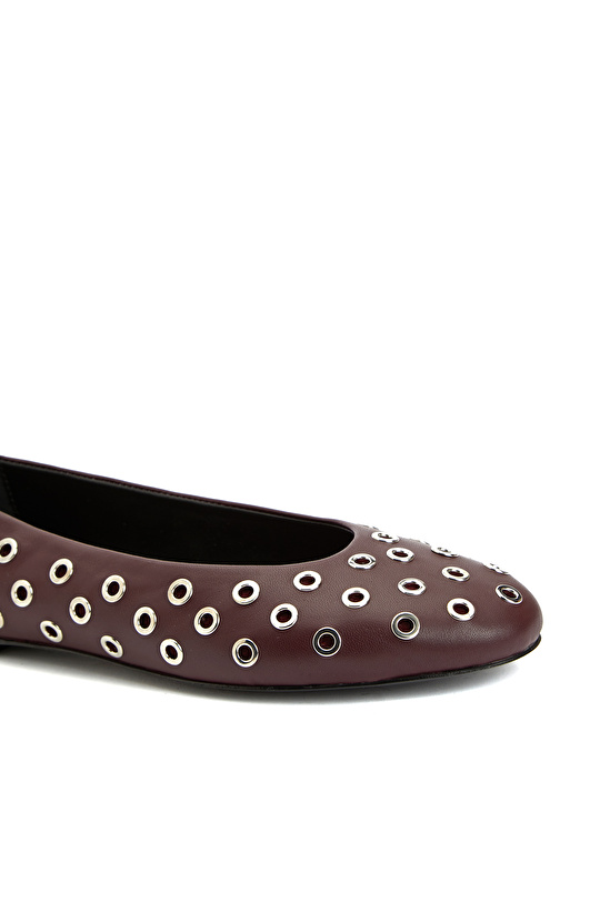 Bordo Kadın Deri Babet