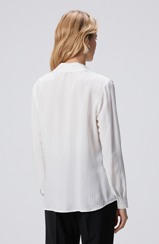 Kırık Beyaz Viskon Gömlek