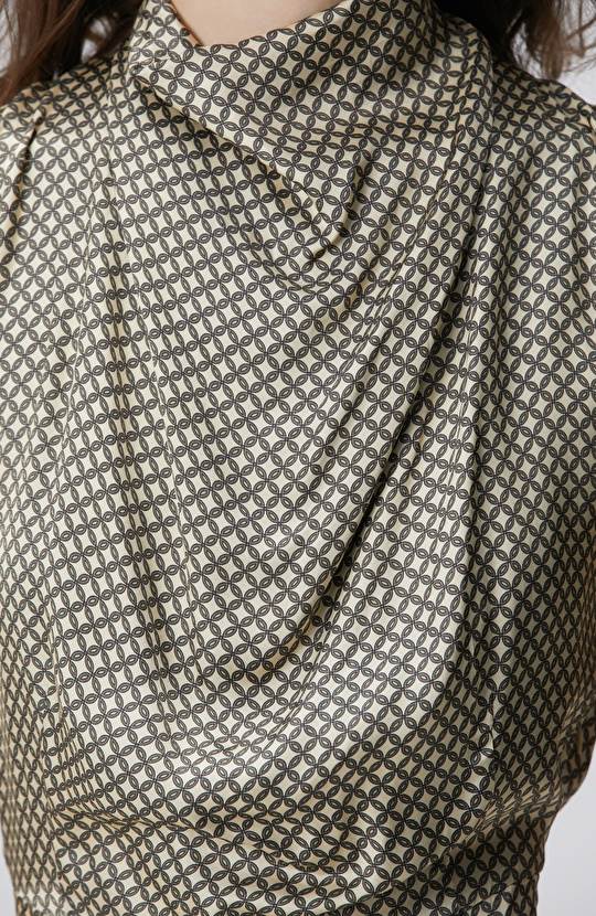 Sarı Desenli Midi Elbise