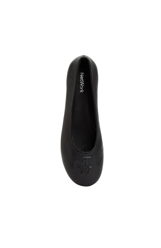 Siyah Kadın Deri Babet