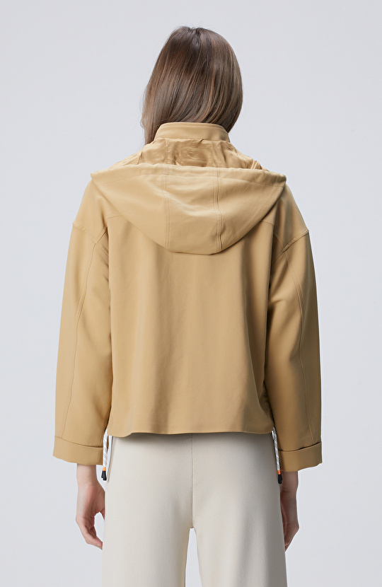 N-Tech Bej Yan Dikiş İp Detaylı Mont